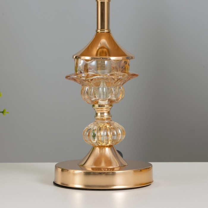 Лампа настольная с подсветкой  Лампа настольная с подсветкой "Адорно" 1х40Вт Е27 золото 24х24х43 см RISALUX