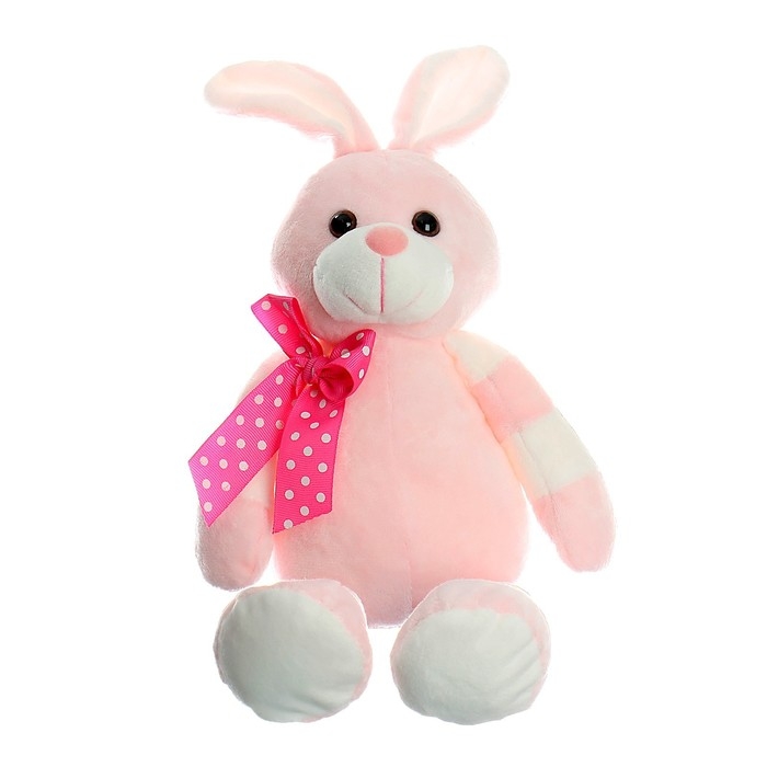 Мягкая игрушка «Зайка», бант в горох, 18 см Мягкая игрушка «Зайка», бант в горох, 18 см