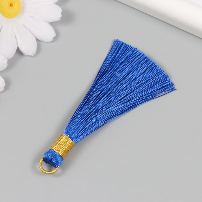 Декор для творчества текстиль Декор для творчества текстиль "Кисть. Оливия" синий набор 2 шт 8х1,2 см