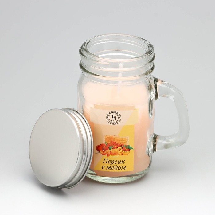 Свеча ароматическая в банке  Свеча ароматическая в банке "Персик с медом", 7,2 х 8,5 см, 190 г