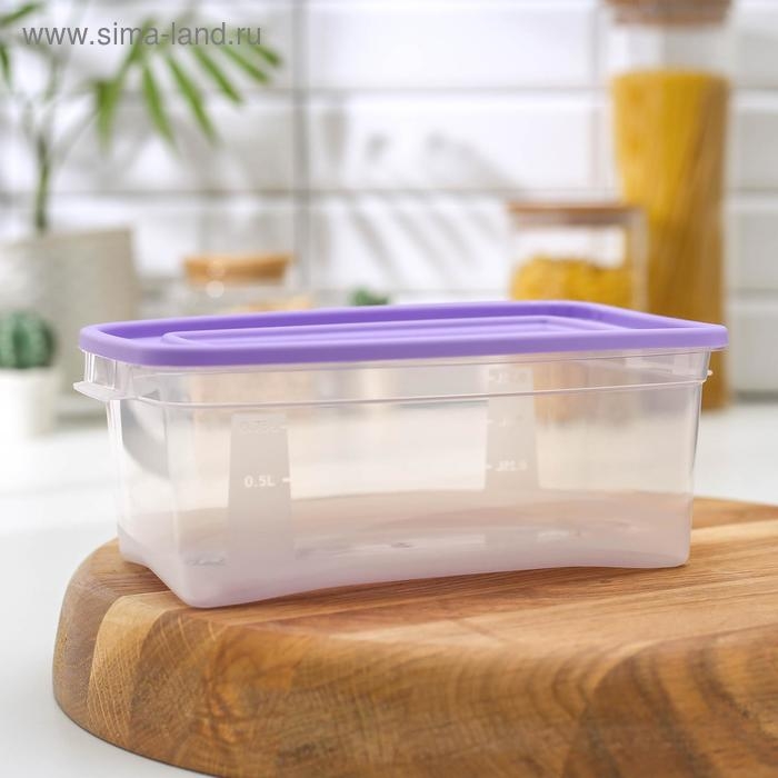 Контейнер для продуктов «Каскад», 1 л, прозрачный, крышка микс Контейнер для продуктов «Каскад», 1 л, прозрачный, крышка микс