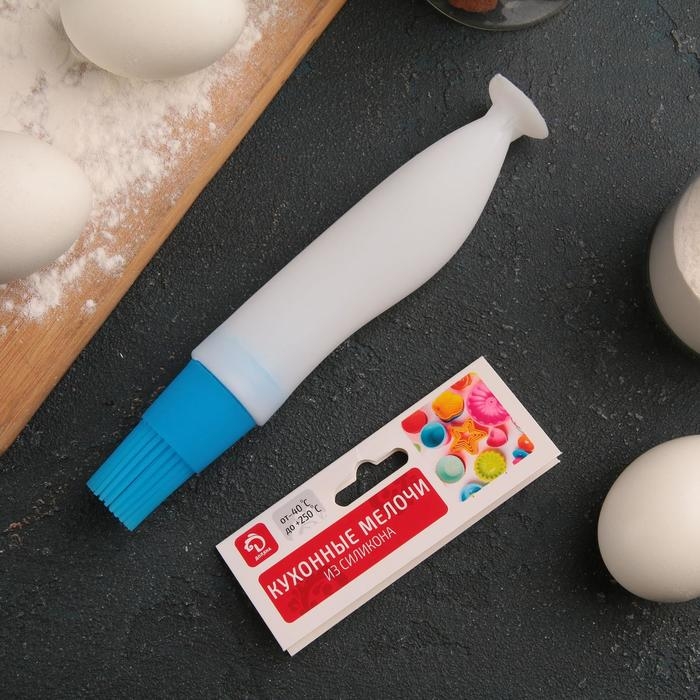 Кисть с резервуаром для масла и присоской Доляна «Фобос», силикон, 17 см, цвет МИКС Кисть с резервуаром для масла и присоской Доляна «Фобос», силикон, 17 см, цвет МИКС