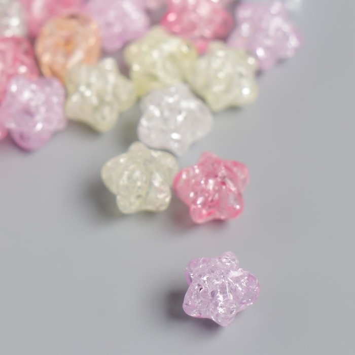 Бусины для творчества пластик Бусины для творчества пластик "Звёздочки битое стекло" набор 20 гр 1,1х1х1 см