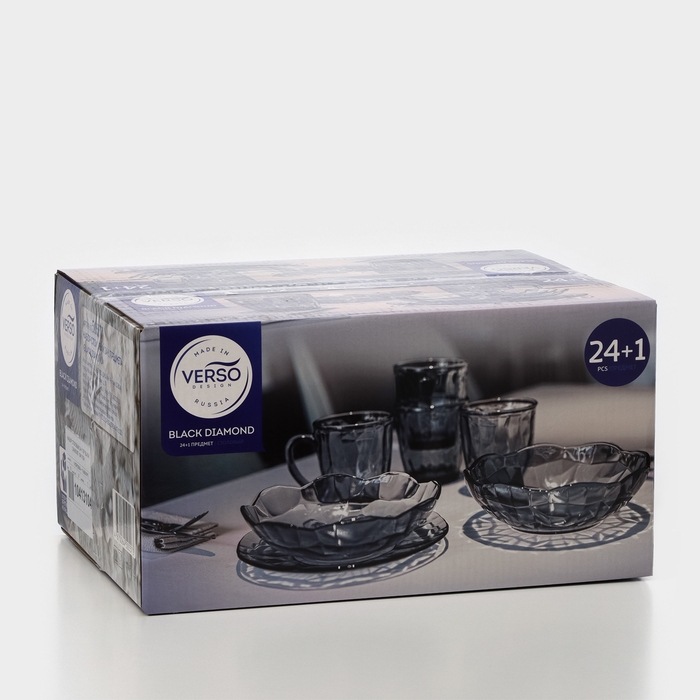 Набор стеклянной посуды BLACK DIAMOND, 25 предметов Набор стеклянной посуды BLACK DIAMOND, 25 предметов
