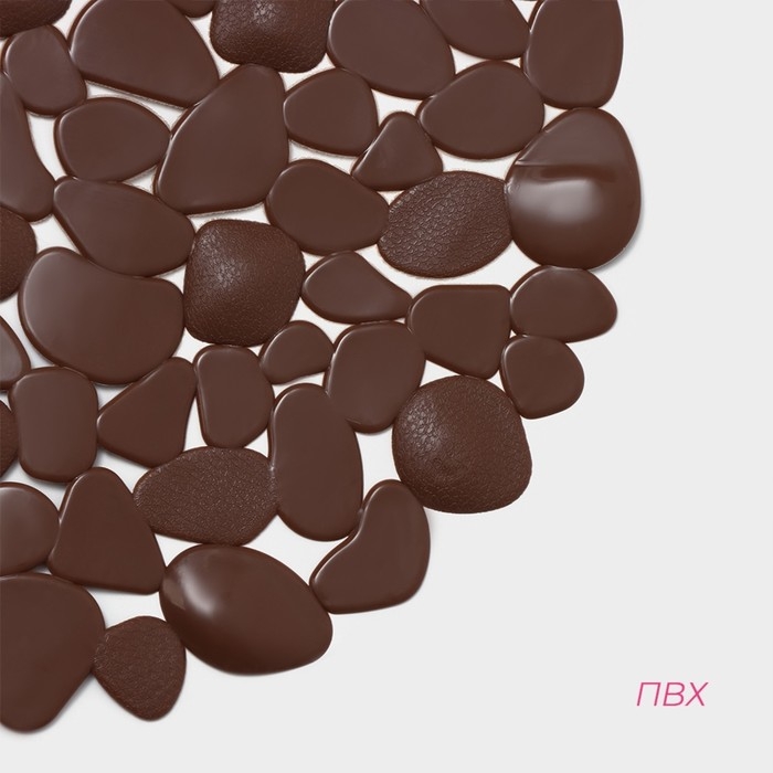 Коврик противоскользящий в ванну на присосках Доляна «Крупная галька», 33×63 см, цвет МИКС Коврик противоскользящий в ванну на присосках Доляна «Крупная галька», 33×63 см, цвет МИКС