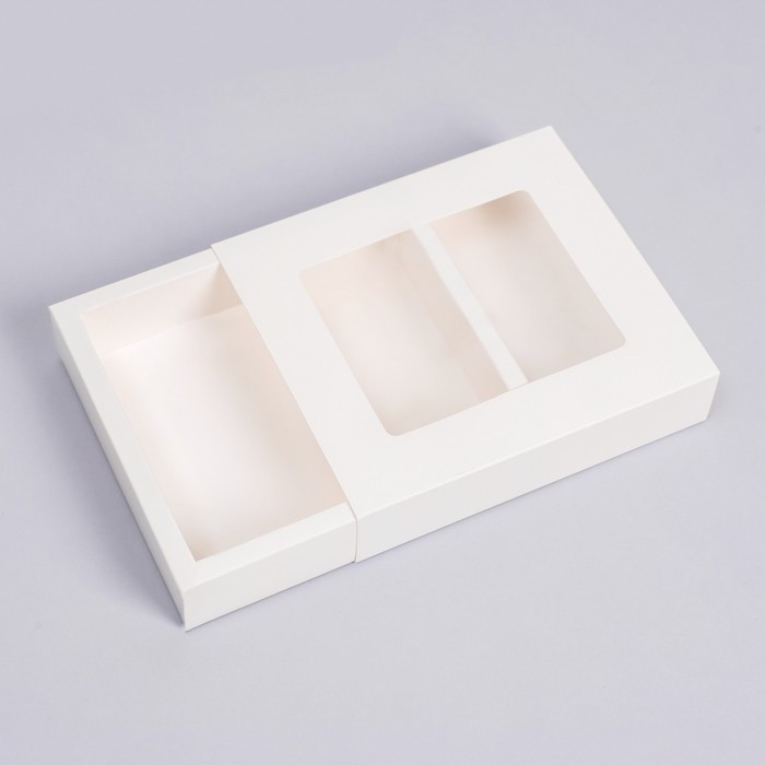 Коробка подарочная складная, упаковка, пенал, с окном, белая, 18 х 16 х 4 см Коробка подарочная складная, упаковка, пенал, с окном, белая, 18 х 16 х 4 см