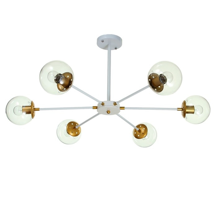 Люстра "Даллас" 6х40Вт E27 белый-золото 83х83х35 см BayerLux