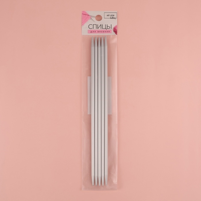 Спицы для вязания, чулочные, с тефлоновым покрытием, d = 4 мм, 20 см, 5 шт Спицы для вязания, чулочные, с тефлоновым покрытием, d = 4 мм, 20 см, 5 шт