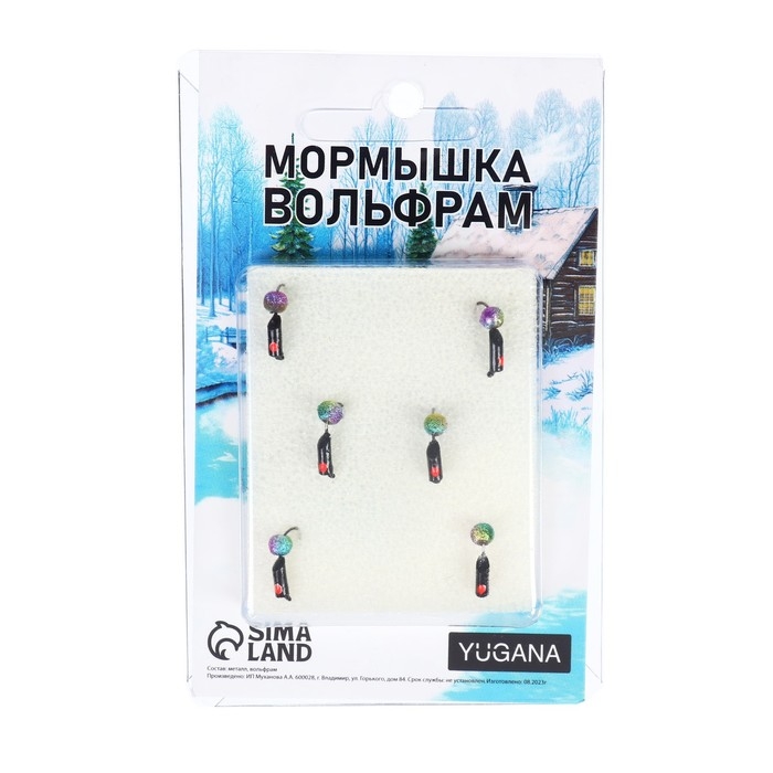 Мормышка Столбик чёрный, красный глаз + шар радуга, вес 0.5 г Мормышка Столбик чёрный, красный глаз + шар радуга, вес 0.5 г