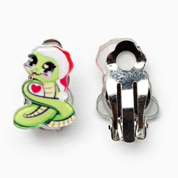 Серьги клипсы детские новогодние «Стильная девочка» на Новый год, 7 х 9 см Серьги клипсы детские новогодние «Стильная девочка» на Новый год, 7 х 9 см
