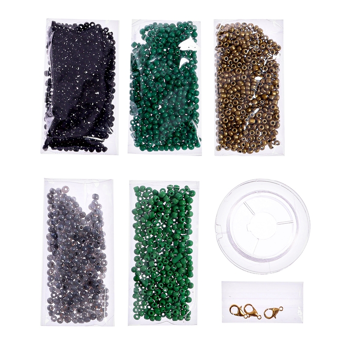 Набор для бисероплетения «Украшение из бисера», змея, зеленый Набор для бисероплетения «Украшение из бисера», змея, зеленый