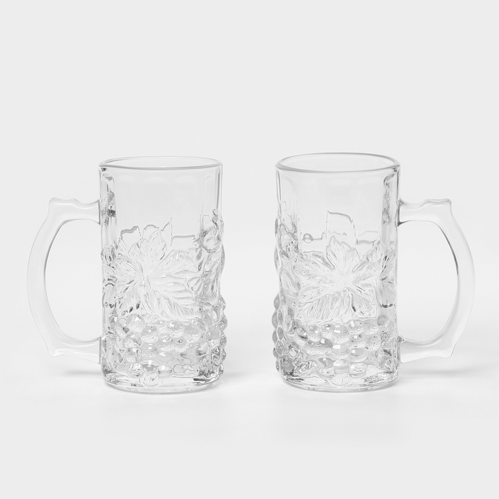 Набор стеклянных кружек, 355 мл, d=7,4 см, h=11,3 см, 2 шт Набор стеклянных кружек, 355 мл, d=7,4 см, h=11,3 см, 2 шт