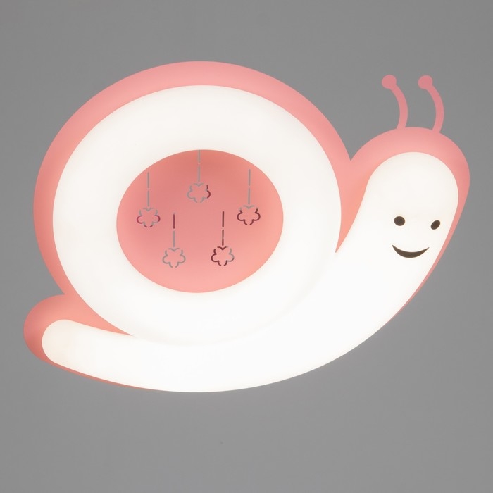 Люстра с ПДУ Люстра с ПДУ "Улиточка" 1хLED 108Вт 3000-6000К розовый 40х47х8,5 см BayerLux