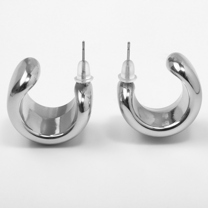 Серьги пластик «Круг» муза, цвет серебро Серьги пластик «Круг» муза, цвет серебро