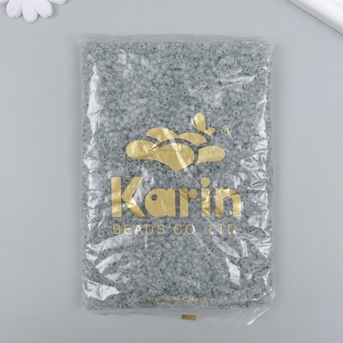 Бисер стекло 6/0  Бисер стекло 6/0 "Серо-зелёный" светится УФ 450 гр