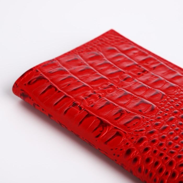 Обложка для паспорта, кайман, цвет красный Обложка для паспорта, кайман, цвет красный
