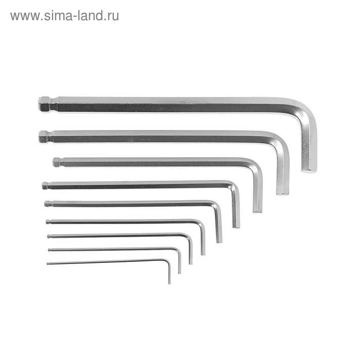 Набор ключей шестигранных ТУНДРА, удлиненных с шаром, CrV, 1.5 - 10 мм, 9 шт. Набор ключей шестигранных ТУНДРА, удлиненных с шаром, CrV, 1.5 - 10 мм, 9 шт.