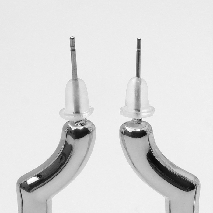 Серьги пластик «Сердца» воссоеденение, цвет серебро Серьги пластик «Сердца» воссоеденение, цвет серебро