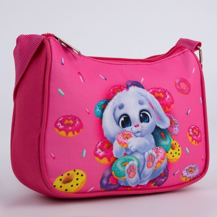 Сумка детская, текстильная, «Зайка и пончики» 4 см х 17 см х 13 см Сумка детская, текстильная, «Зайка и пончики» 4 см х 17 см х 13 см