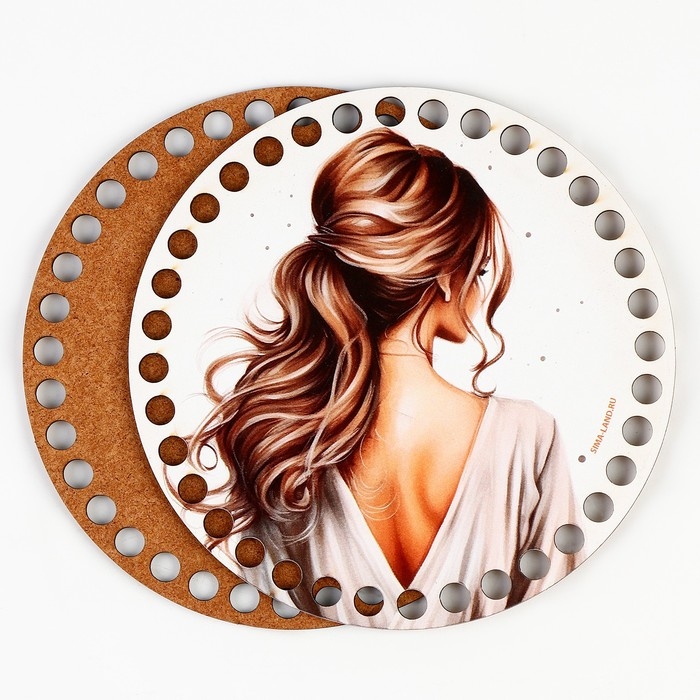 Донышки для вязания 2 в 1 «Красивая девушка», круг 15 см, хдф 3 мм Донышки для вязания 2 в 1 «Красивая девушка», круг 15 см, хдф 3 мм