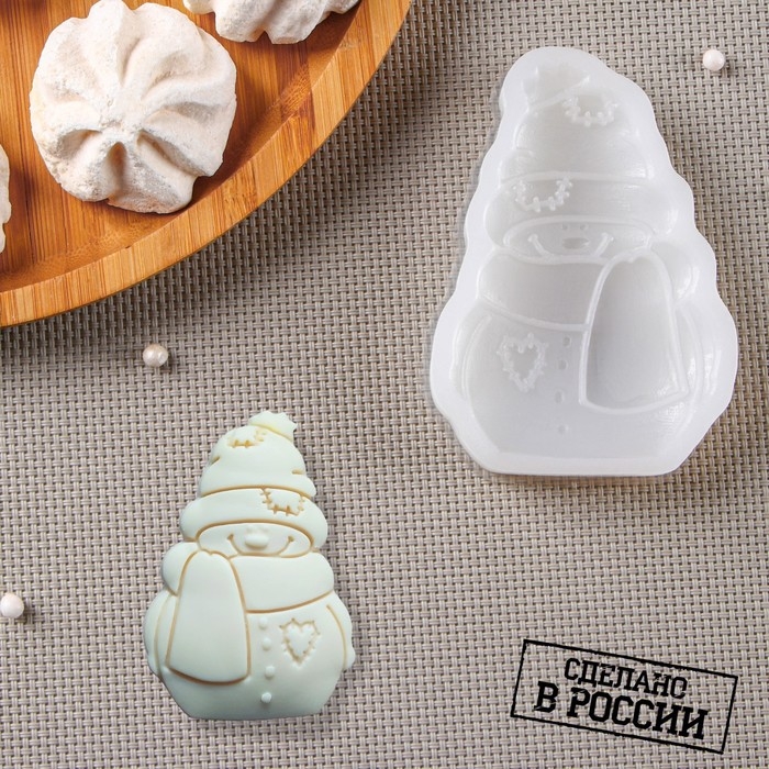 Силиконовый молд «Снеговик», 9,5×6,5 см, цвет прозрачный Силиконовый молд «Снеговик», 9,5×6,5 см, цвет прозрачный