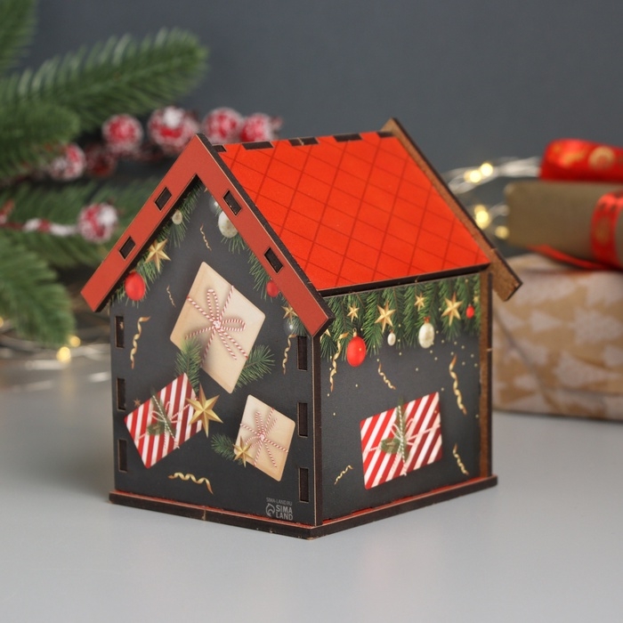 Новогодний чайный домик  Новогодний чайный домик "Счастья в НГ" 10,5х9,5х12 см