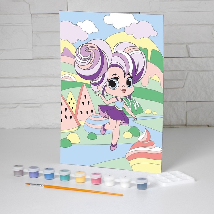 Картина по номерам для детей «Сладкая девчонка», 20 х 28,5 см Картина по номерам для детей «Сладкая девчонка», 20 х 28,5 см