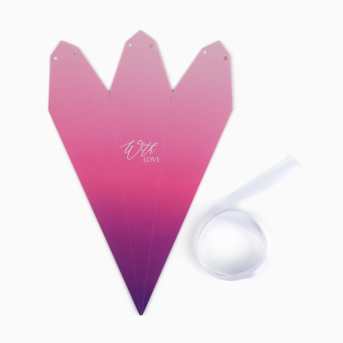 Переноска - шестиугольник для цветов «С любовью!», розовая, 15 х 35 х 15 см Переноска - шестиугольник для цветов «С любовью!», розовая, 15 х 35 х 15 см