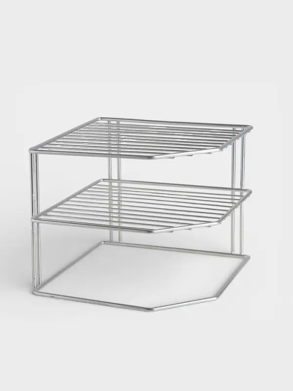 Подставка для посуды, 2 яруса, 25&times;25&times;20 см, хром