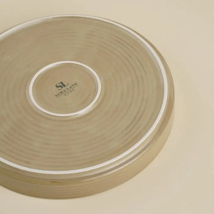 Тарелка фарфоровая обеденная SL Home &laquo;Песчаный бриз&raquo;, d=26 см, бежевая