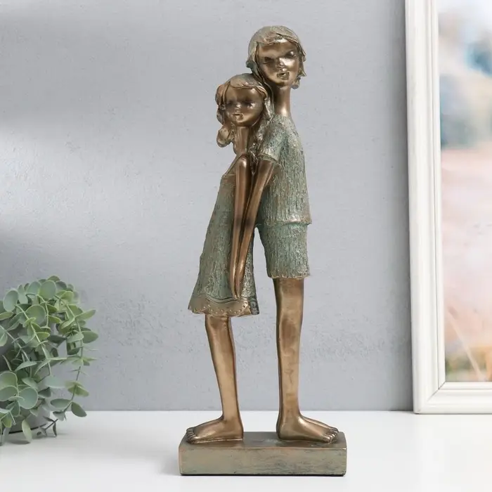 Фигурка полистоун &laquo;Дети. Доверие&raquo;, под металл, 14.5&times;7.5&times;38 см
