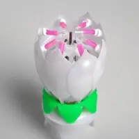 Свеча для торта музыкальная &laquo;Тюльпан&raquo;, крутящаяся, белая, 14.5&times;6 см
