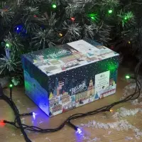 Гирлянда &laquo;Нить&raquo; 10 м, IP44, тёмная нить, 100 LED, свечение мульти, 8 режимов, 220 В