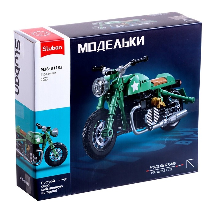 Конструктор мотоцикл Sluban Модельки, 215 деталей, 6+ Конструктор мотоцикл Sluban Модельки, 215 деталей, 6+