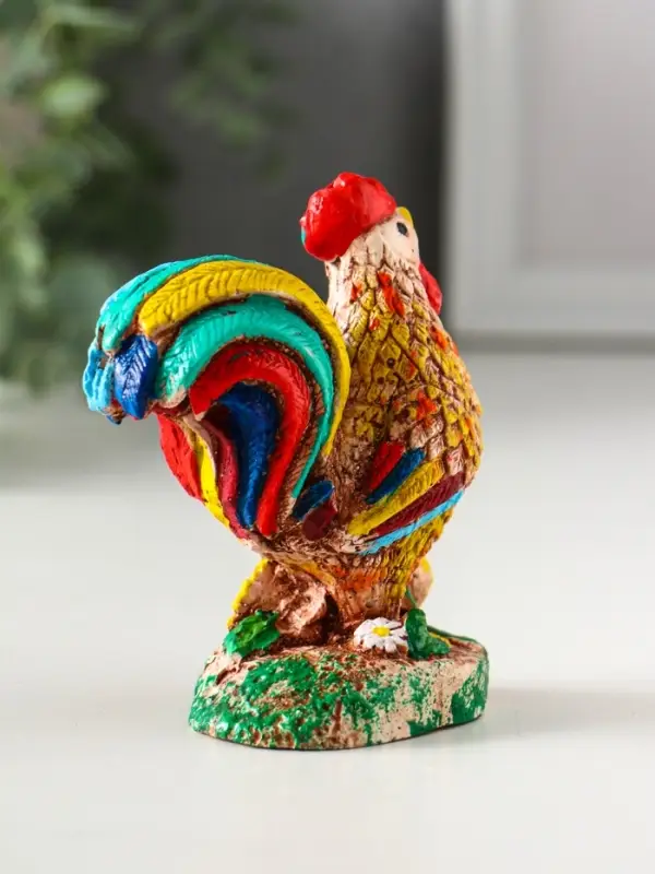 Фигура "Петушок, радуга" 9,7х8х5 см