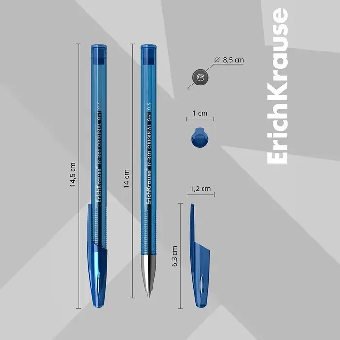 Ручка гелевая R-301 Original Gel, узел 0.5 мм, чернила синие, длина линии письма 600 метров