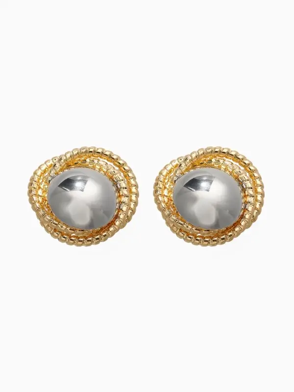 Серьги металл &laquo;Тренд&raquo;, шар, цвет золото с серебром