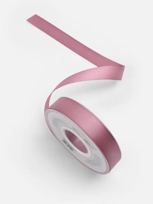 Лента атласная TEIRA, двухсторонняя, 20 мм, 25&plusmn;1 м, розовая №165