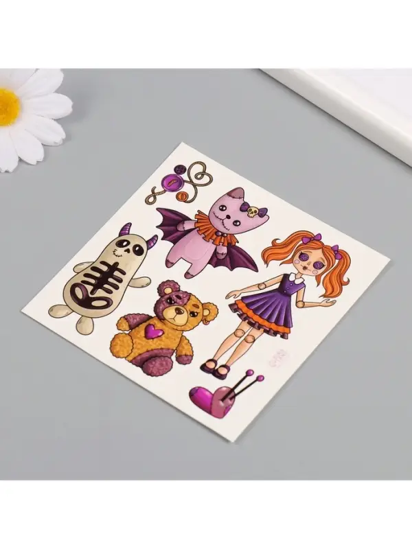 Переводные тату на тело цветные &laquo;Игрушки&raquo;, 10&times;10 см
