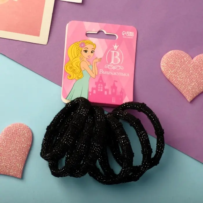 Резинка для волос Резинка для волос "Спорт" (набор 6 шт) модерн, 3 см, чёрный