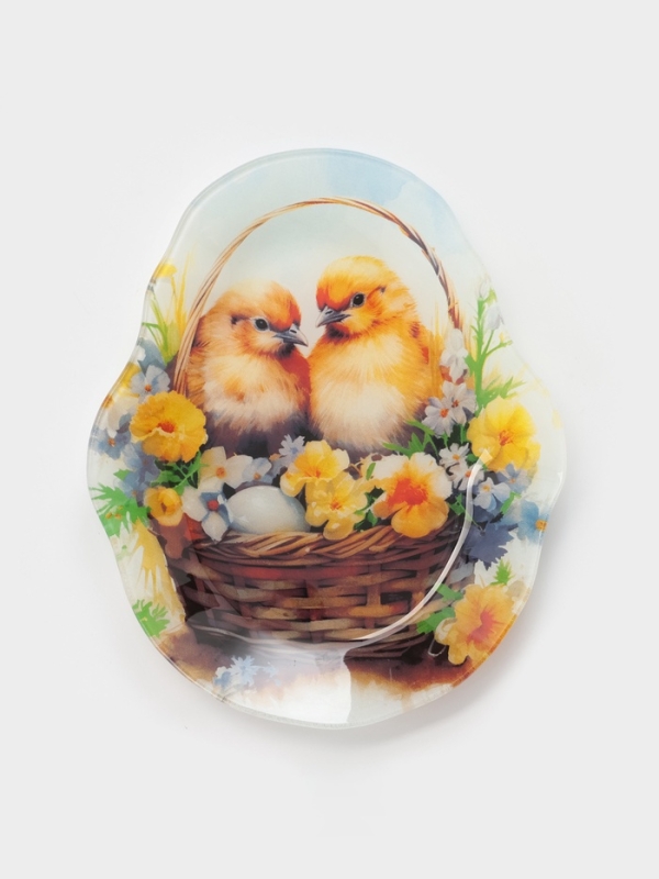 Блюдо сервировочное Блюдо сервировочное "Пасха. Цыплята в корзинке", 23,1х19х1,4 см