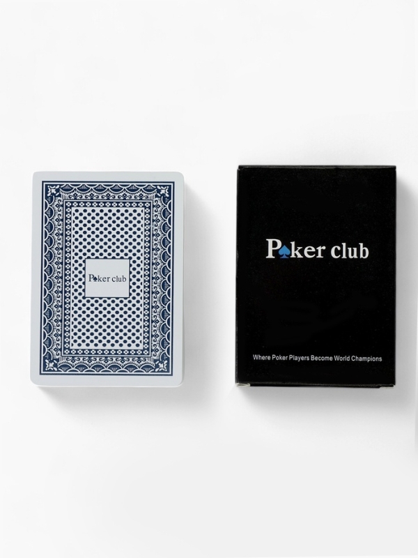 Карты игральные пластиковые 54 шт Poker Club, для игры в покер, 9 х 6 см, синяя рубашка Карты игральные пластиковые 54 шт Poker Club, для игры в покер, 9 х 6 см, синяя рубашка
