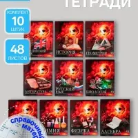Тетради предметные Calligrata &laquo;Футбол&raquo;, 10 предметов, 48 листов, со справочным материалом, обложка из мелованного картона, блок офсет