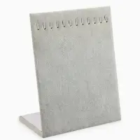 Подставка для кулонов, цепочек, браслетов QF, 12 крючков 20&times;10&times;25 см, бархатная, серая