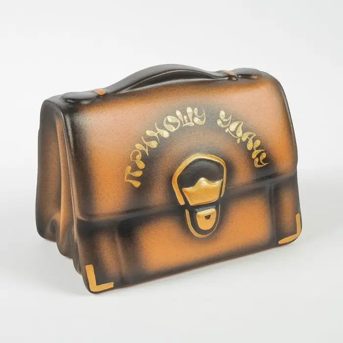 Копилка Копилка "Барсетка" коричневый, 13х19х13см