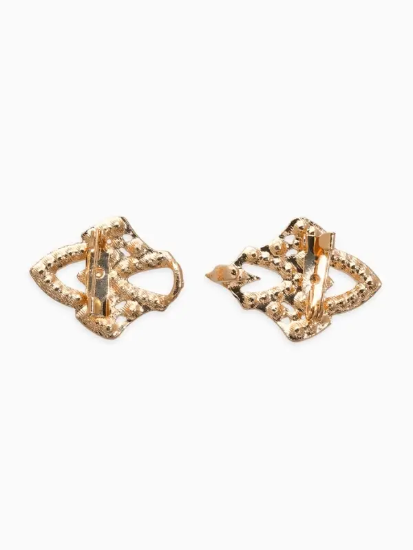 Зажим для кардигана Зажим для кардигана "Ажур", винтажные пики, цвет белый в золоте