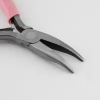 Тонкогубцы изогнутые, для рукоделия, 13&times;6.5 см, цвет серебряный/розовый