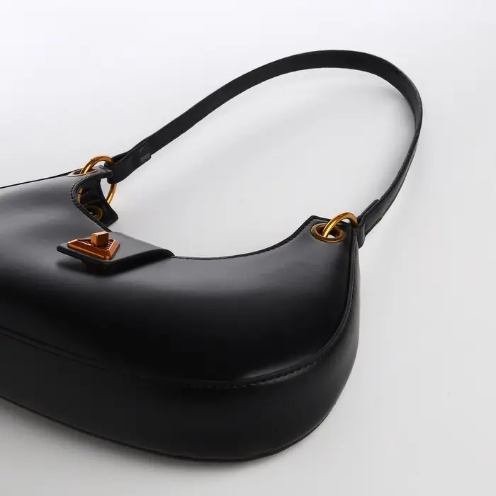 Сумка женская багет TEXTURA на молнии, 30&times;5&times;17 см, чёрная