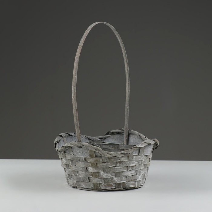 Набор корзин, 19х7,5х9,5/31 см, 22х9х11/34 см, 24х9х11,5/35 см, 3 шт, серые, бамбук Набор корзин, 19х7,5х9,5/31 см, 22х9х11/34 см, 24х9х11,5/35 см, 3 шт, серые, бамбук