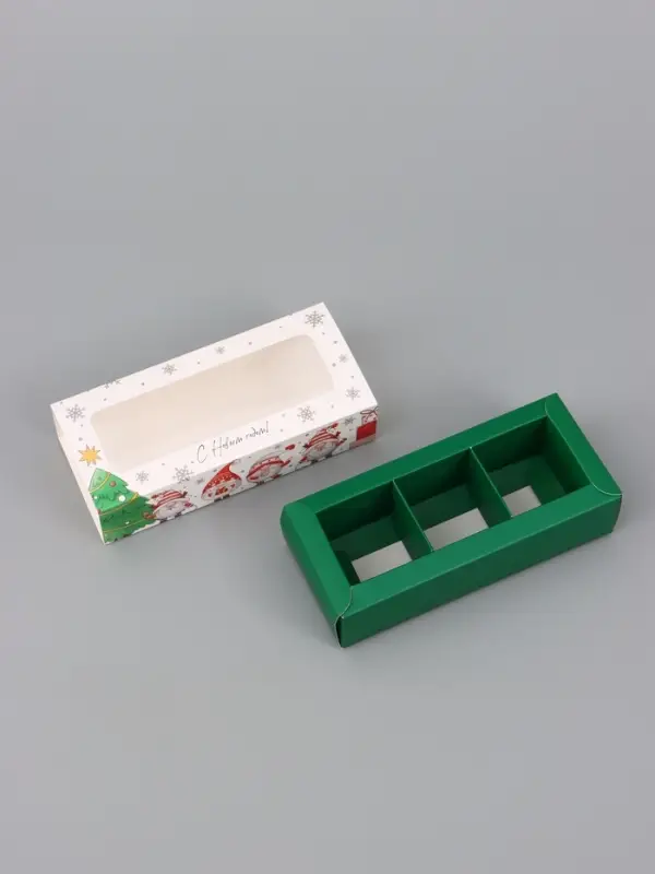 Коробка подарочная для 3 конфет &laquo;Гномики&raquo;, 13.3&times;3.3&times;5.8 см